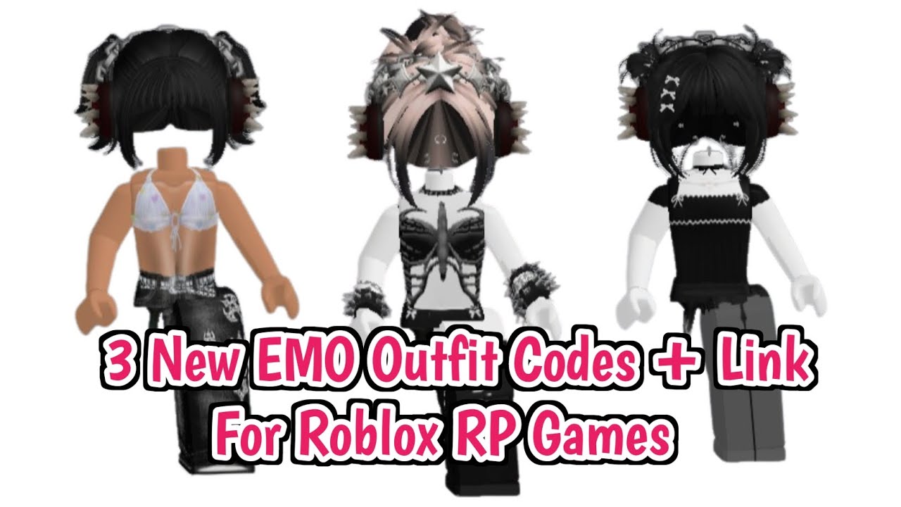 EMO roblox outfits w/ codes & links ♡ 