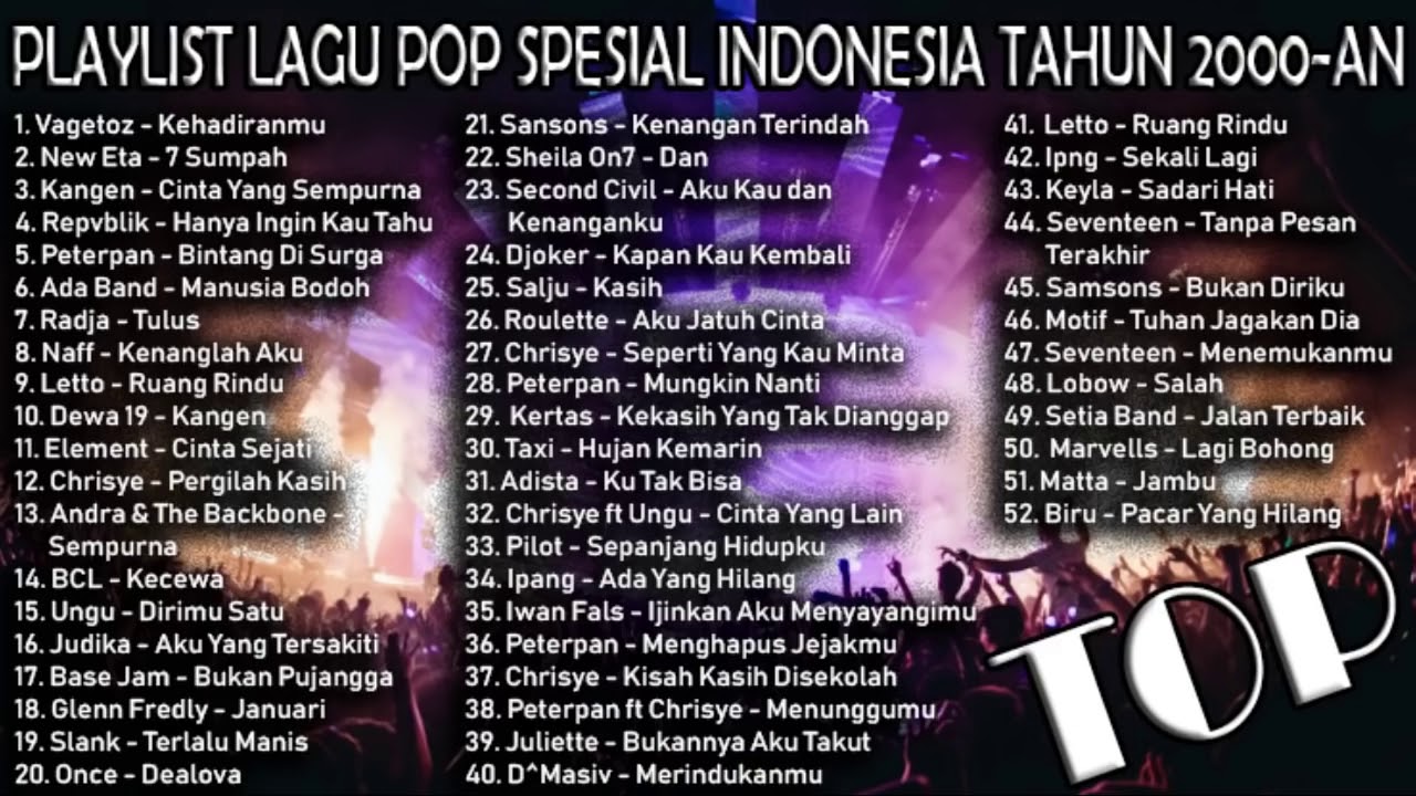 LAGU POP INDONESIA SPESIAL TAHUN 2000AN - YouTube