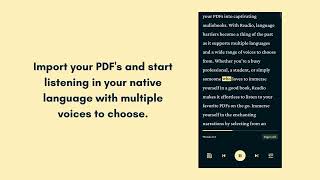 Readio PDF to Audio Book App - Intro screenshot 4
