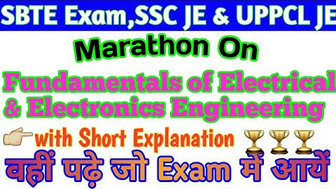 Fundamentals Of Electrical & Electronics Engineering Sbte Exam 2022 @ENGINEERSCLASSES