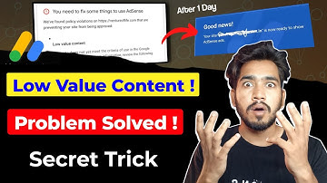 How To Fix Low Value Content In Andsense | Secret Trick For Adsense Approval