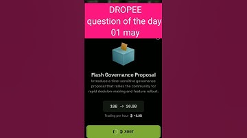 Dropee question of the day 01 May | Dropee question of the day@CryptoTechSunil