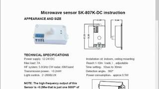 Testing a Microwave Motion Occupancy Sensor SK-807K-DC Presence Occupant  Detector Detection Module 
