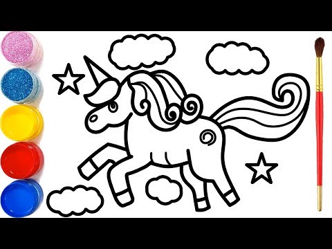 Video Vẽ con Kỳ Lân và tô màu cho bé | Dạy bé vẽ | Dạy bé tô... - youtube