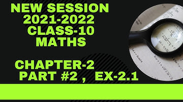 | CLASS-10 | MATHS | CHAPTER-2 | POLYNOMIALS | EX-2.1| NCERT, CBSE| 2021-2022 |