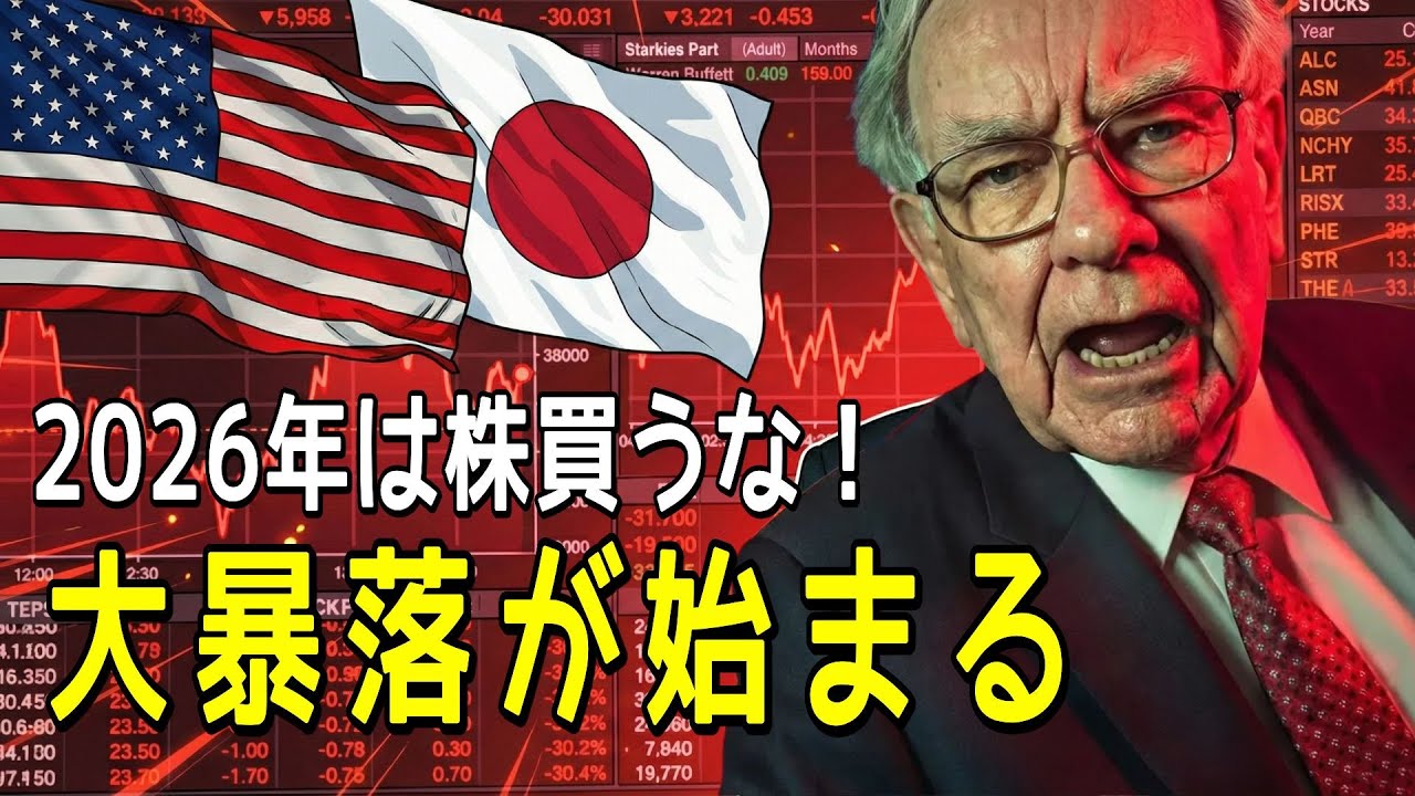 【緊急警告】ウォーレン・バフェットが3年間売り続ける理由、2026年株式暴落のヤバすぎる理由