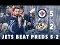 Hellebuyck Win 300! Jets Beat Preds 5-2 (Game Recap + Highlights)
