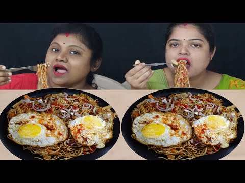 CHOWMEIN PASTA EGG POUCH EATING CHALLENGE || INDIAN EATING SHOW || food family & more