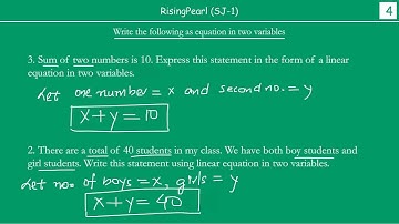 Writing linear equation in two variables