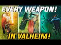 Valheim - EVERY Weapon & How To Get Them | Weapon Showcase (Fire Sword/Knight Shield)