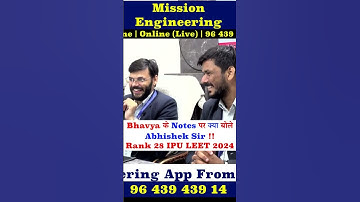 Best LEET Coaching Centre | Mission Engineering | Lateral Entry Coaching in Delhi | Abhishek Sir