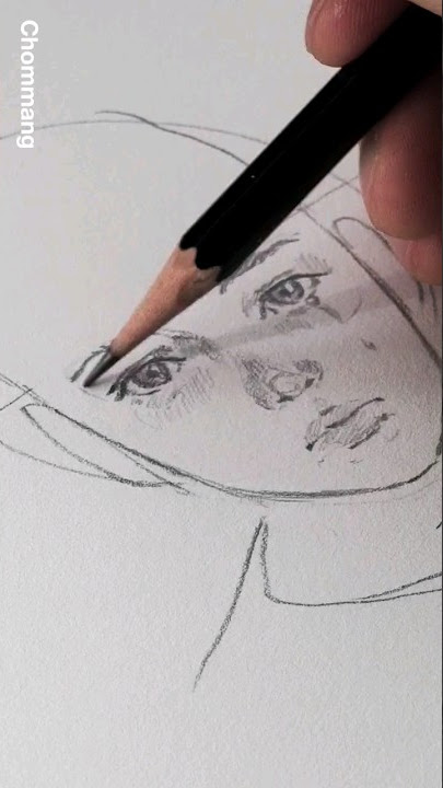 Sketching with Pencil ASMR (Sad facial expression)😥