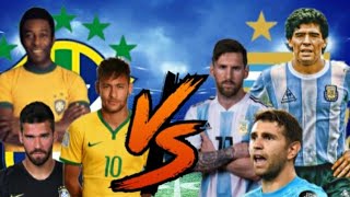 Pele & Neymar & Alison B vs Maradona & Messi & E Martinez ?(3 vs 3)