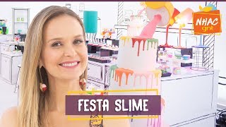 Festa de SLIME tem BOLO DE CHOCOLATE SEM FARINHA e ALIGOT | Fazendo a Festa