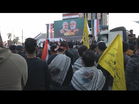 مظاهرة في بغداد لإحياء ذكرى مقتل سليماني والمطالبة بإخراج القوات الأجنبية 🇮🇶