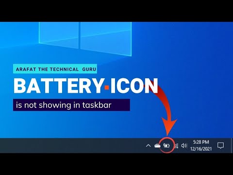 How to Fix Battery Icon Not Showing in Taskbar | Windows 11. 10. 8. 7 | Arafat