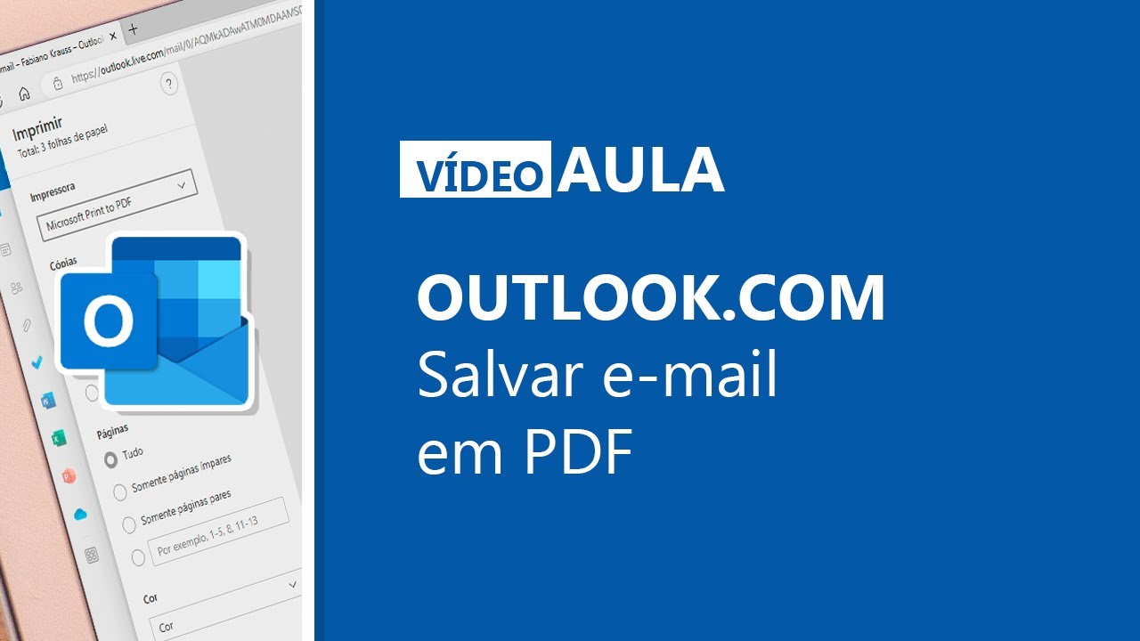Outlook - Salvar e-mail em PDF