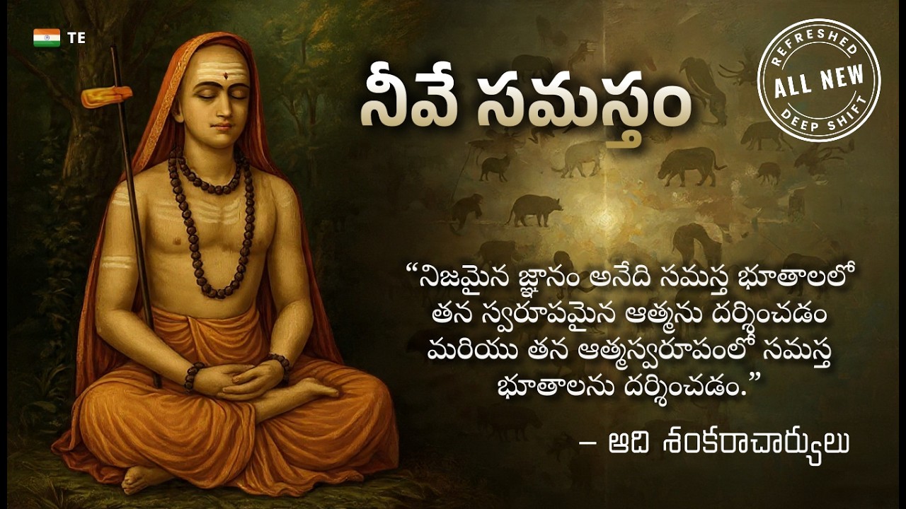 🟩 ᴛᴇ | ఆది శంకరాచార్యులు వివరిస్తారు “ఒకే చైతన్యం” | అద్వైత వేదాంతం | జీవితం మారుస్తున్న జ్ఞానం