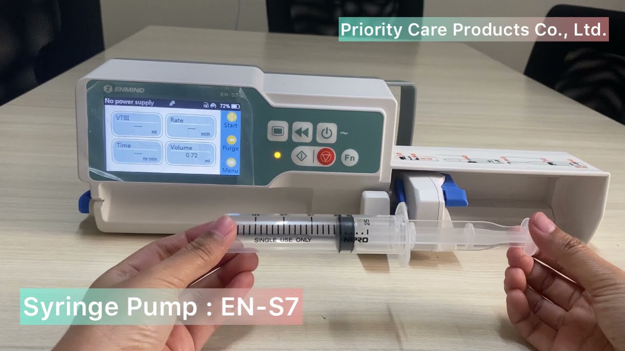 [PCP] การใช้งานเครื่อง Syringe Pump ยี่ห้อ ENMIND รุ่น EN-S7 #เครื่องมือแพทย์ #syringepump