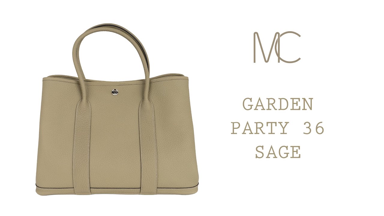 Hermes Bag Garden Party 36 Bag Sage / Negonda Leather Palladium