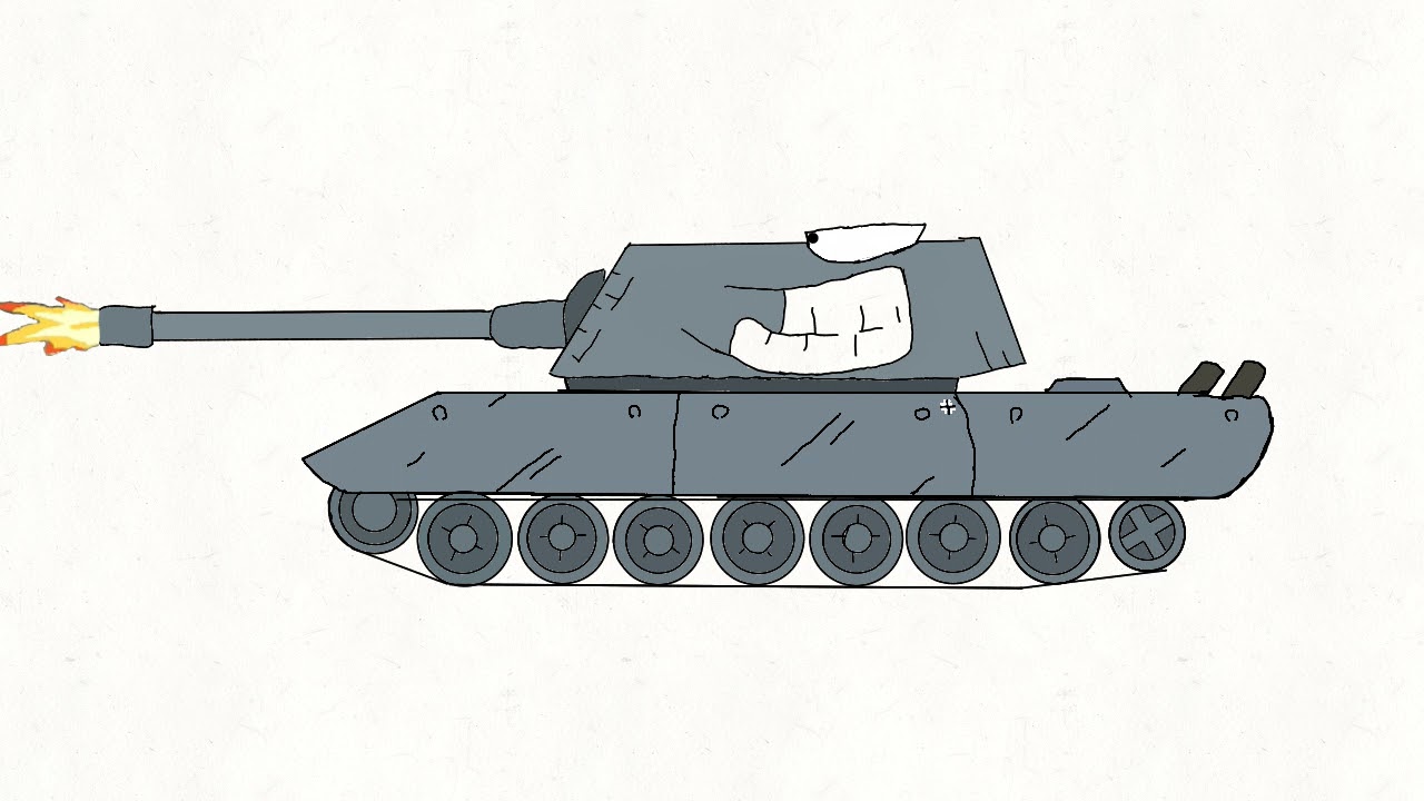 Рисунок танка на белом фоне