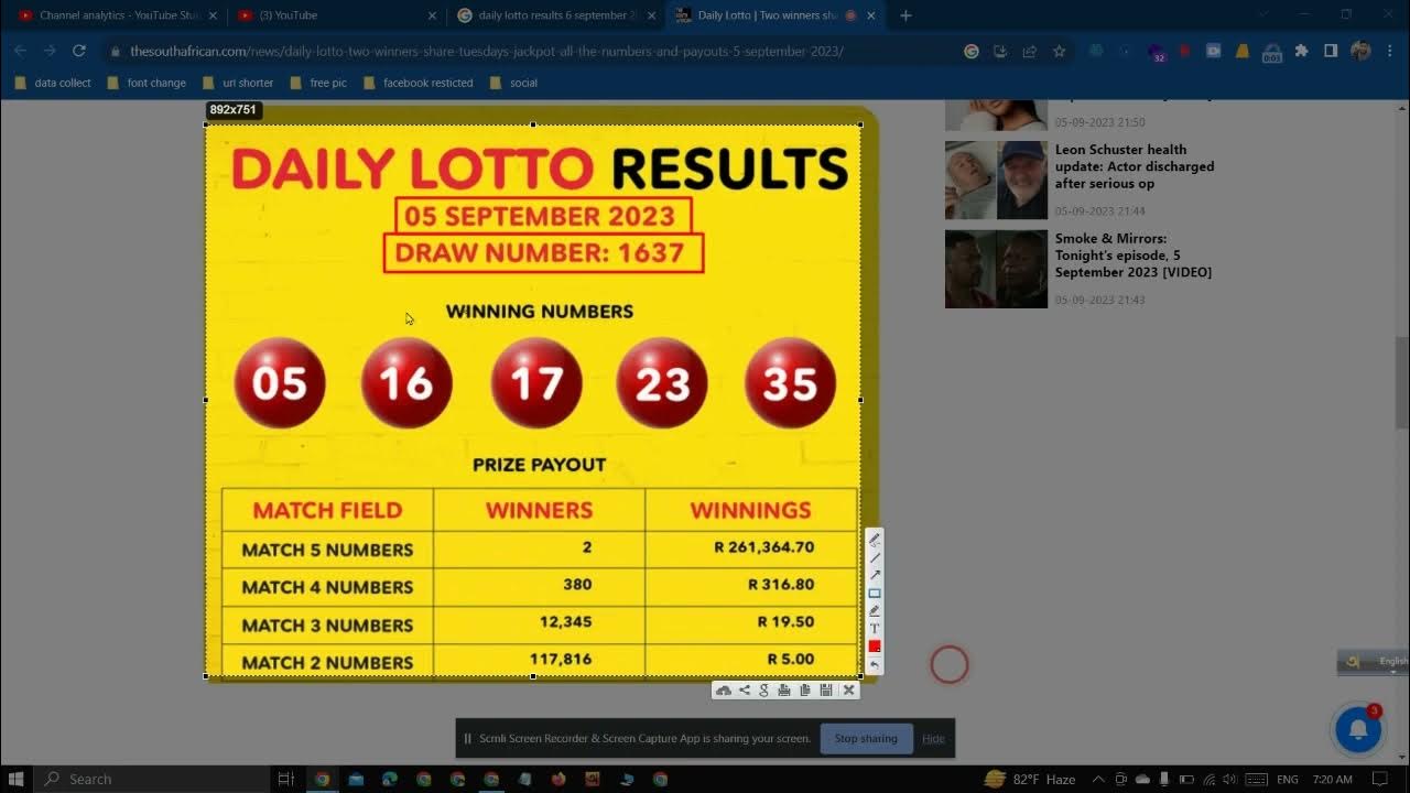 daily lotto results 5 and 6 september 2023 YouTube