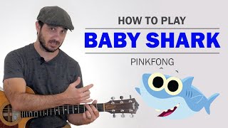 Baby Shark PinkFong Beginner Guitar Tutorial