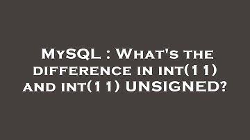 MySQL : What