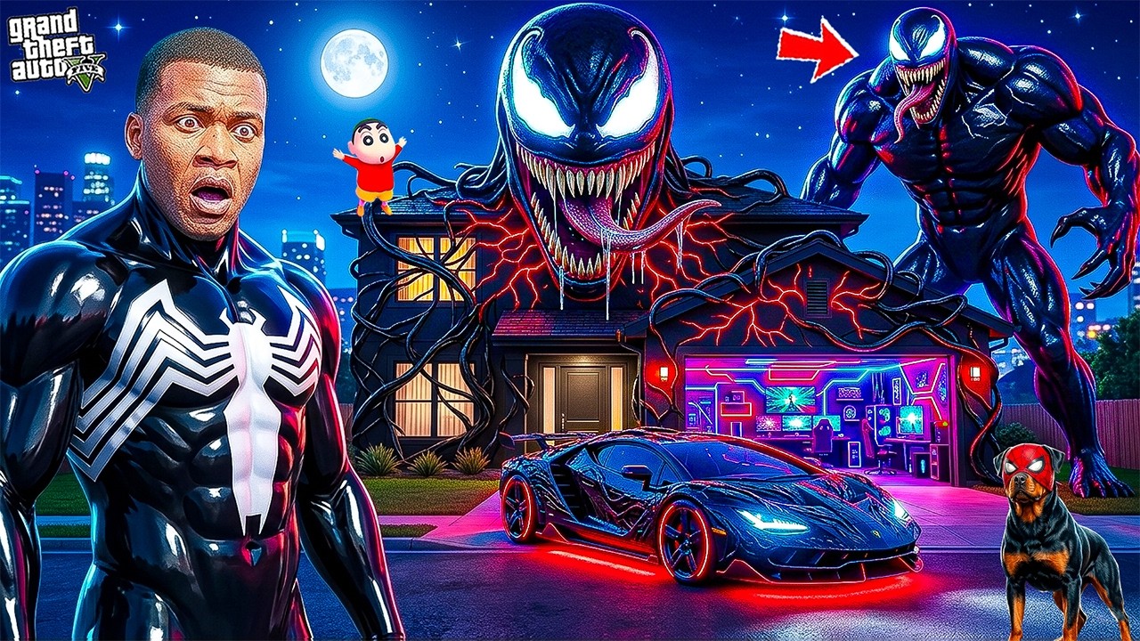 Franklin Change His House to New Evil VENOM BASE (Upgraded)