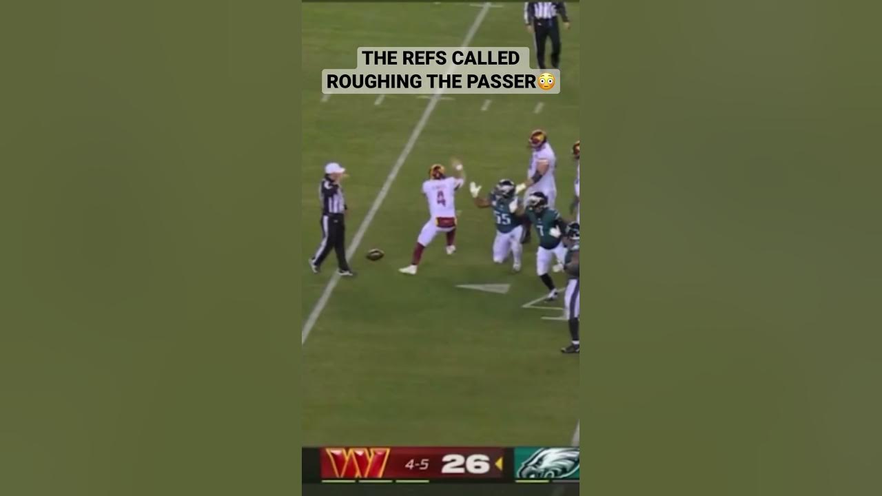 THE REFS CALLED ROUGHING THE PASSER😳 | EAGLES vs COMMANDERS - YouTube