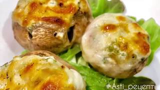 Шампиньоны с сыром и зеленью Шампиньоны с сыром и зеленью