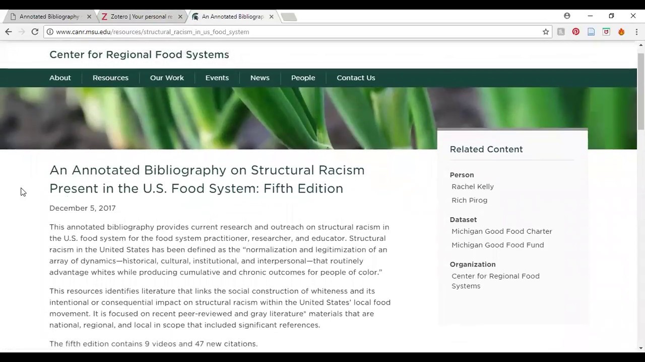 Tutorial Zotero library for Annotated Bibliography on Structural