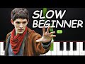 Merlin Opening Theme SLOW BEGINNER Piano Tutorial By Asllen