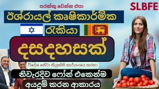 Israel Job Vacancies | Agriculture jobs | ඊශ්‍රායල් කෘෂිකාර්මික රැකියා දසදහසක්