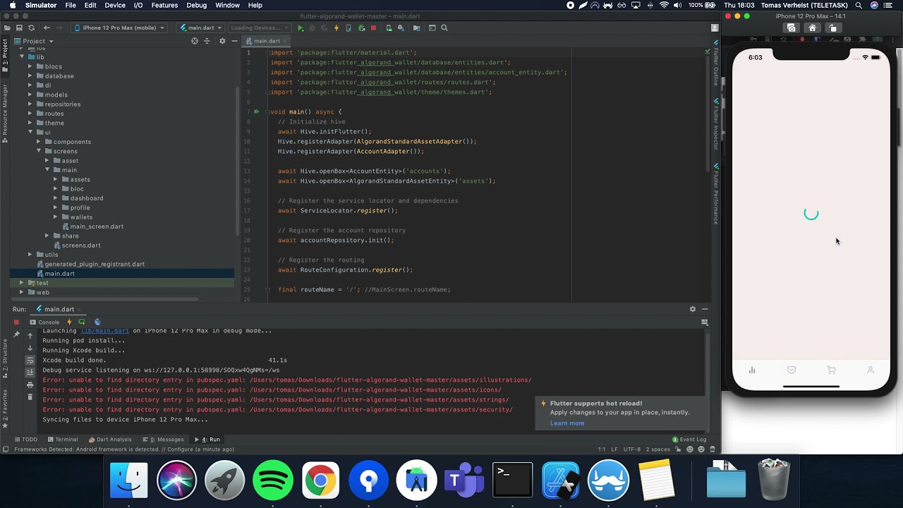 Create a Cross-Platform Wallet with Flutter and Dart SDK | Algorand  Developer Portal