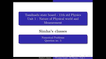 TNSCERT +1 Physics Unit 1 Nature of Physical world and Measurement Numerical 5 Explained in Tamil