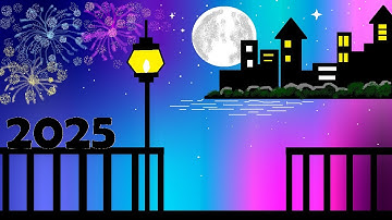 New Year 2025 Drawing | How to Draw in Ms Paint | drawing in paint in computer | paint in computer