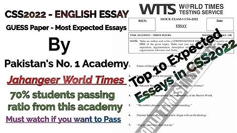 CSS 2022 Most Expected English Essays | Current Affairs | Guess Paper | #CSS2022 #importantTopics