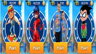CKN Toys Hero Run vs Subway Surfers vs Robin Teen Titans Run vs Miraculous Ladybug & Cat Noir Game screenshot 2