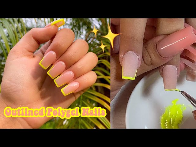 COLORFUL OUTLINE POLYGEL NAILS | Nail Tutorial For Beginners