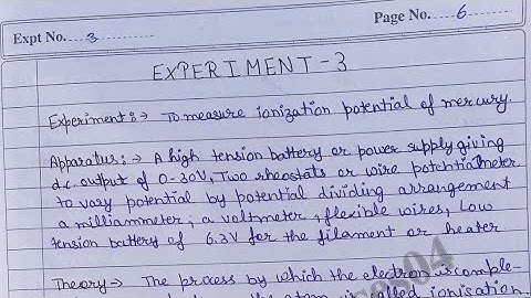 To measure ionisation potential of Mercury.|B.Sc physics practical|physics practical