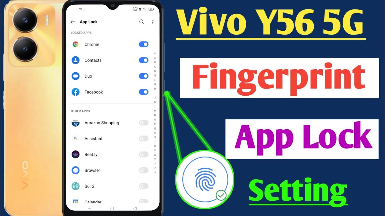 Y56 Lock Vivo y56 5G fingerprint app lock / Vivo y56 me app me fingerprint lock ...