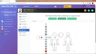 Physio EMR : Assessments, Body chart, etc : Physio Plus Tech
