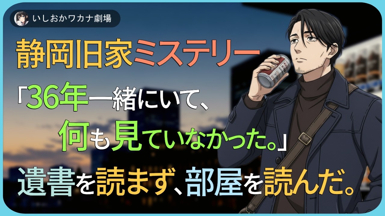 【ドラマ朗読】静岡旧家ミステリー、「36年一緒にいて、何も見ていなかった。」、遺書を読まず、部屋を読んだ。