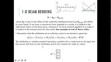 Finite Element Method Lec 8 - Part 1 - 1D Beam example