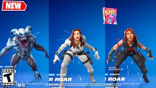 Black Widow Fortnite doing all Built-In Meme Emotes and Funny Dances シ