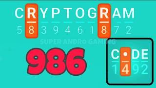 CRYPTOGRAM 986