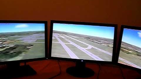 FSX running over three screens using Wideview