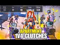 1v4 apartment clutches  solo vs squad bgmi ultra pro gameplay