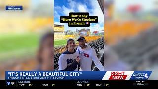 French Tiktokers take in sites of Pittsburgh ahead of Steelers game in Paris